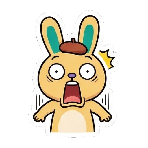 兔兔惊讶张大嘴巴 Chibi Bunny Daily Emotions sticker for expressive chats and social replies.