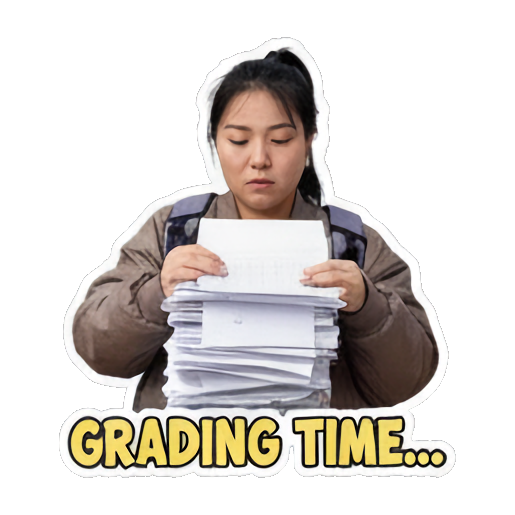 老师戴眼镜，竖起大拇指，自豪地表示“TEACHER”。 Teacher's School Life sticker for expressive chats and social replies.