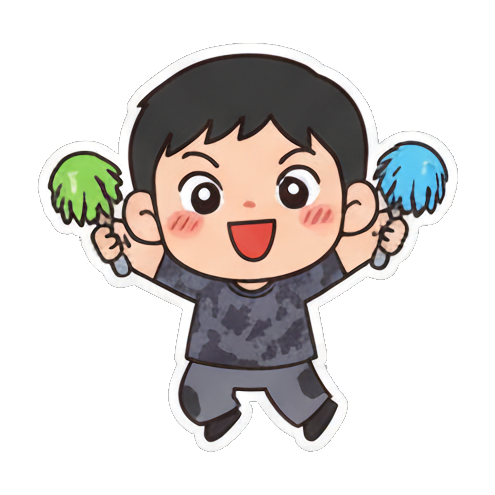 欢呼男孩手舞足蹈 Chibi Boy Expressive Stickers sticker for expressive chats and social replies.