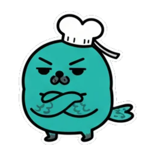 双手抱胸不悦 Cute Chef Seal Stickers sticker for expressive chats and social replies.
