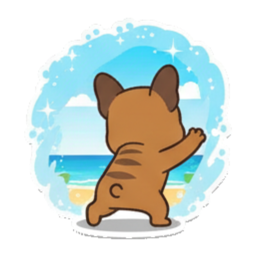 Cute animal, wide emotions. French Bulldog Fun sticker for expressive chats and social replies.