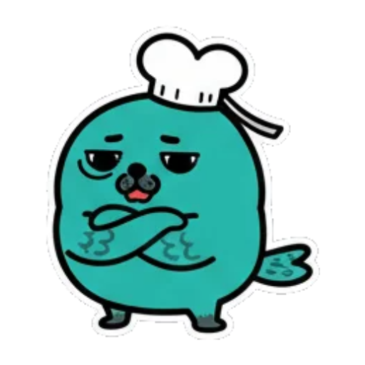 叉腰生气的海豹 Cute Chef Seal Stickers sticker for expressive chats and social replies.