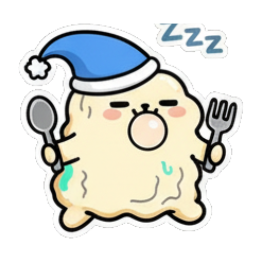 戴睡帽想睡觉吃饭 Chef Blob's Daily Life sticker for expressive chats and social replies.