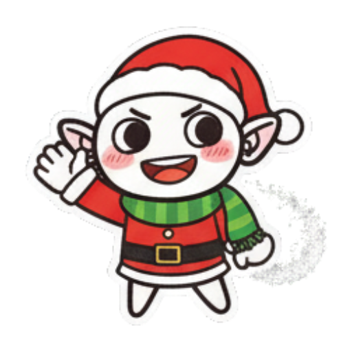 快乐挥手的小精灵 Chibi Christmas Elf sticker for expressive chats and social replies.