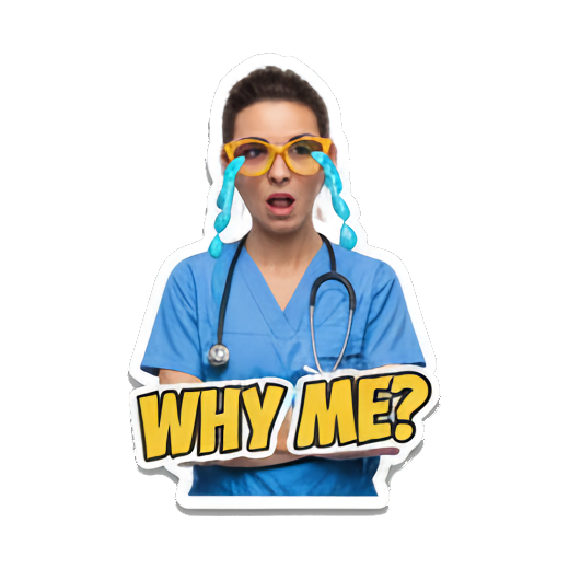 真实贴纸适用于日常聊天。 Medical Pro Emotions sticker for expressive chats and social replies.