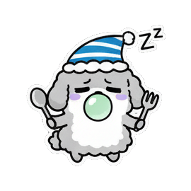 小狗戴睡帽打瞌睡 Fluffy Doggy Daily Moods sticker for expressive chats and social replies.