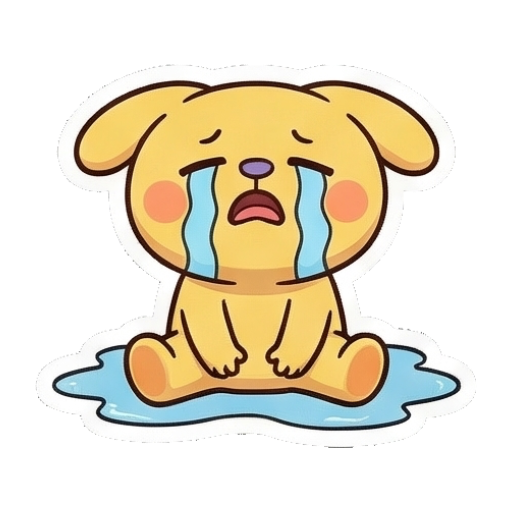哭泣流泪的兔子 Chibi Ghibli Rabbit Stickers sticker for expressive chats and social replies.