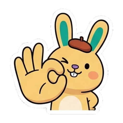 兔兔比出OK手势 Chibi Bunny Daily Emotions sticker for expressive chats and social replies.