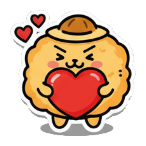 捧着爱心表爱意 Fluffy Buddy Stickers sticker for expressive chats and social replies.