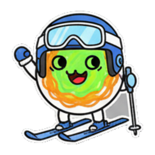 绿色团子戴滑雪镜挥手 Skiing Green Blob Stickers sticker for expressive chats and social replies.