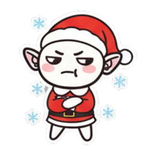 生气不悦的圣诞小矮人 Chibi Christmas Elf sticker for expressive chats and social replies.