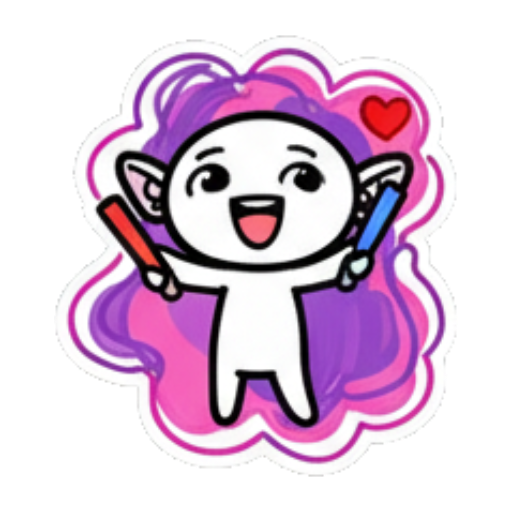 拿着画笔，充满创意 Chibi Elf Daily Mix sticker for expressive chats and social replies.