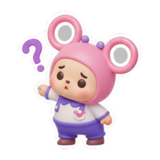 疑惑歪头耸肩. Cute Pink Mouse Daily sticker for expressive chats and social replies.