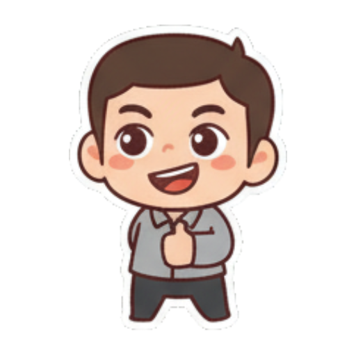 双手叉腰开心微笑 Chibi Guy Daily Expressions sticker for expressive chats and social replies.