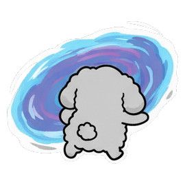小狗穿越时空消失 Fluffy Doggy Daily Moods sticker for expressive chats and social replies.