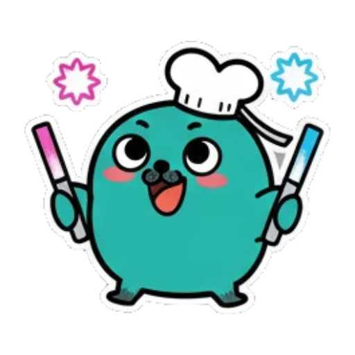拿着画笔创作 Cute Chef Seal Stickers sticker for expressive chats and social replies.