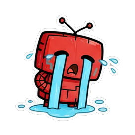 小电视嚎啕大哭 Red Robot Expressive Stickers sticker for expressive chats and social replies.