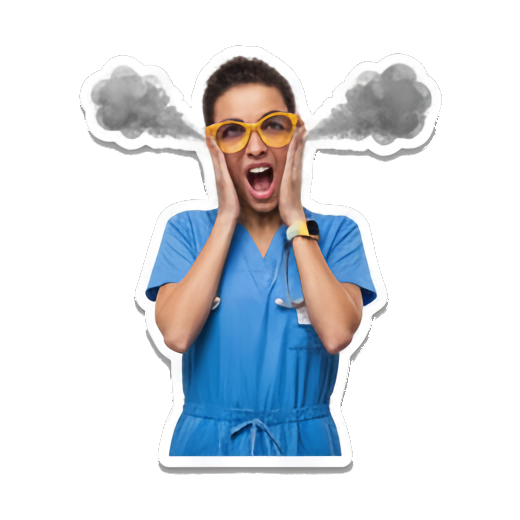 内嵌英文文字增强表达力。 Medical Pro Emotions sticker for expressive chats and social replies.