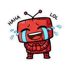 机器人捧腹大笑 Red Robot Expressive Stickers sticker for expressive chats and social replies.