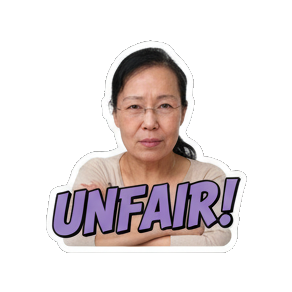 阿姨双手抱胸Unfair! Real Human Emotion Stickers sticker for expressive chats and social replies.
