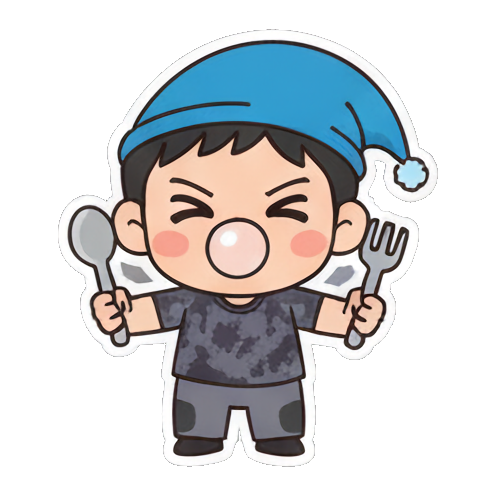 戴睡帽男孩打瞌睡 Chibi Boy Expressive Stickers sticker for expressive chats and social replies.