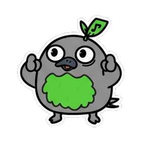 双手点赞 Chibi Leaf Bird Stickers sticker for expressive chats and social replies.
