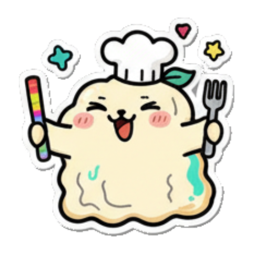 厨师团子拿叉子开心 Chef Blob's Daily Fun sticker for expressive chats and social replies.