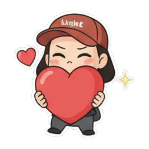 女孩抱爱心比心 Chibi Ice Cream Girl sticker for expressive chats and social replies.