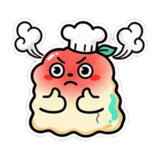 愤怒团子气得冒烟 Cute Chef Blob sticker for expressive chats and social replies.