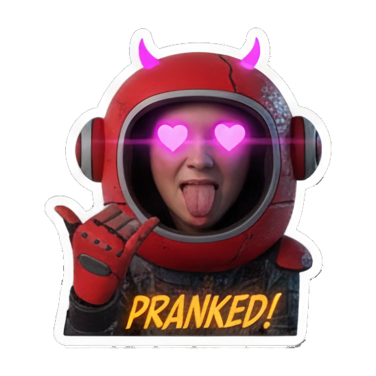 宇航员女性竖起大拇指“SOLID STATE” Cyberpunk Tech Emotions sticker for expressive chats and social replies.