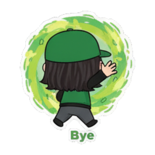 背对挥手说再见 Green Clover Girl Expressive sticker for expressive chats and social replies.