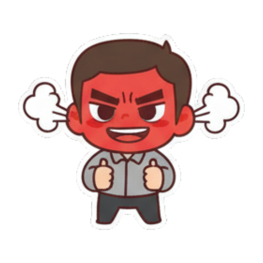 脸红生气冒烟 Chibi Guy Daily Expressions sticker for expressive chats and social replies.