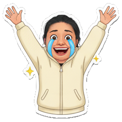 喜极而泣，欢呼 Real Human Emotion Stickers sticker for expressive chats and social replies.