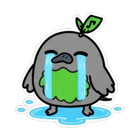 伤心哭泣 Chibi Leaf Bird Stickers sticker for expressive chats and social replies.