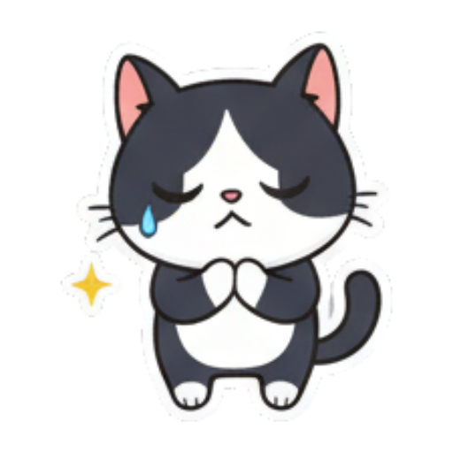 喜极而泣的猫 Cute Tuxedo Cat Expressions sticker for expressive chats and social replies.