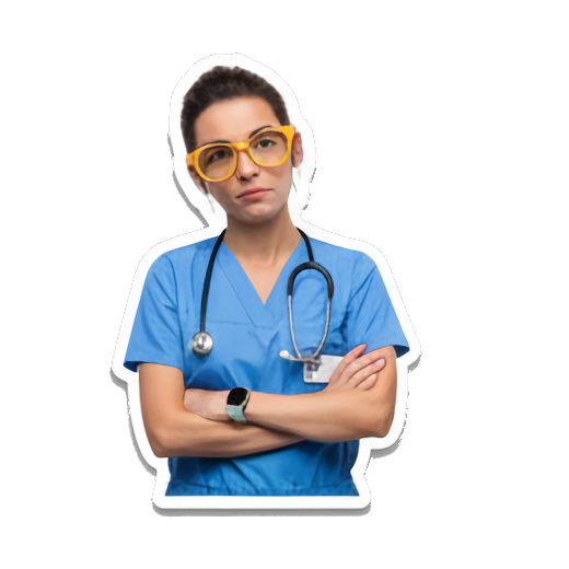 医生从喜悦到愤怒的反应。 Medical Pro Emotions sticker for expressive chats and social replies.