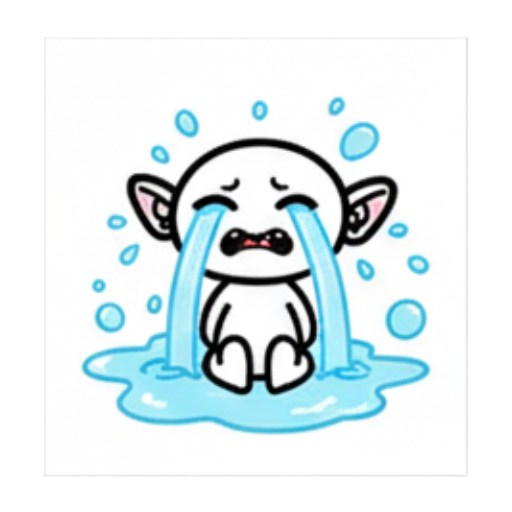 嚎啕大哭伤心 Chibi Elf Emotions sticker for expressive chats and social replies.
