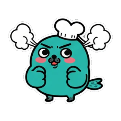 气鼓鼓的厨师 Cute Chef Seal Stickers sticker for expressive chats and social replies.
