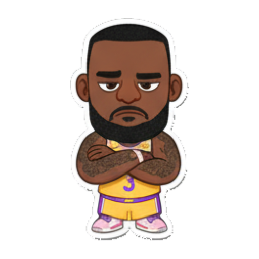 Pleading with hands together Chibi Basketball Star sticker for expressive chats and social replies.