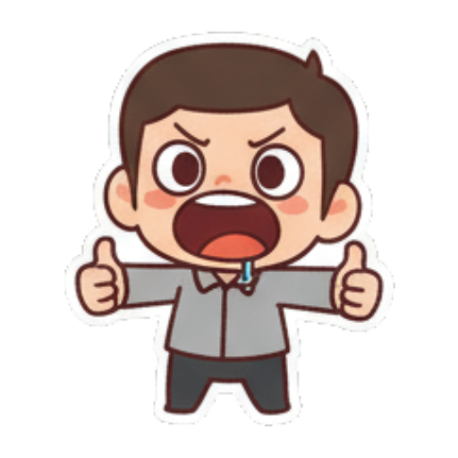 张嘴欢呼竖起大拇指 Chibi Guy Daily Expressions sticker for expressive chats and social replies.