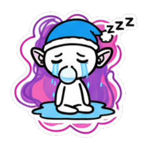 戴着睡帽，哭泣入睡 Chibi Elf Daily Mix sticker for expressive chats and social replies.