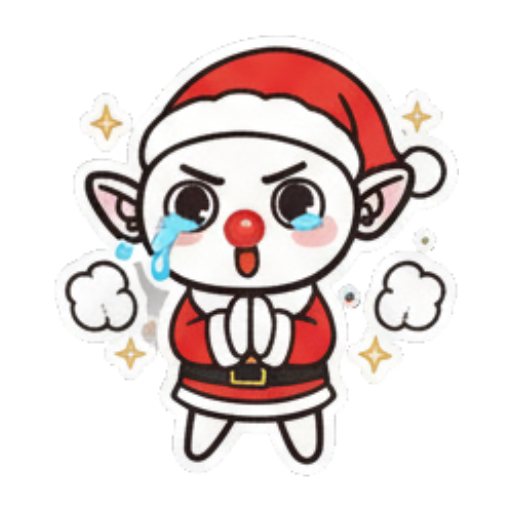 委屈哭泣的圣诞小精灵 Chibi Christmas Elf sticker for expressive chats and social replies.