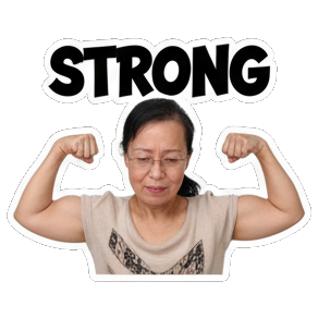 女性秀肌肉Strong。 Real Human Emotion Stickers sticker for expressive chats and social replies.