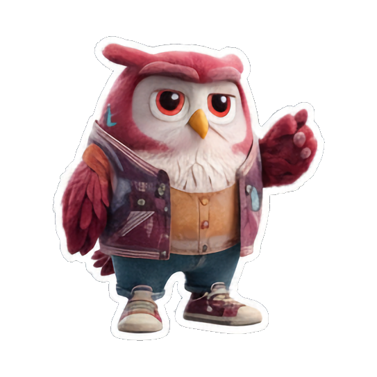 严肃中立的猫头鹰 Christmas Owl Fun sticker for expressive chats and social replies.