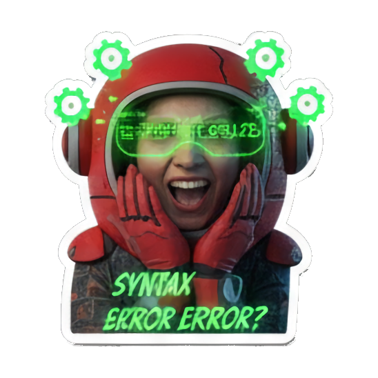 宇航员女性惊叹不已“WHOA! :)” Cyberpunk Tech Emotions sticker for expressive chats and social replies.