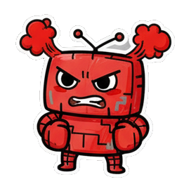 机器人气得发抖 Red Robot Expressive Stickers sticker for expressive chats and social replies.
