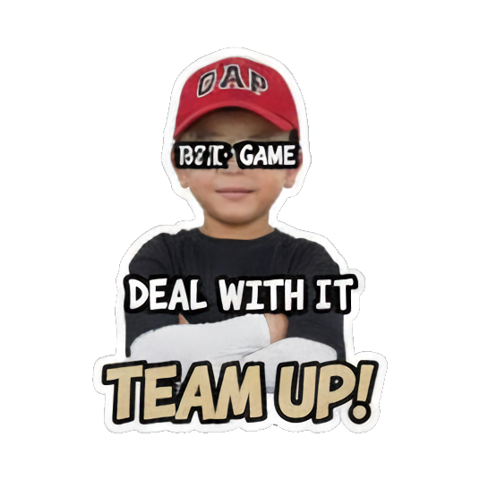Kid giving thumbs up, looking annoyed, 'LAG!'. Game Night Kid sticker for expressive chats and social replies.