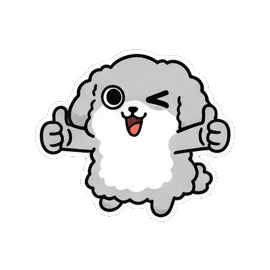 小狗眨眼比赞很棒 Fluffy Doggy Daily Moods sticker for expressive chats and social replies.