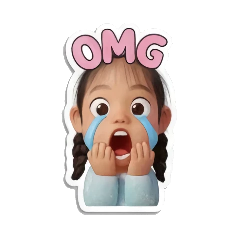 惊讶的小女孩 Little Girl Daily Vibes sticker for expressive chats and social replies.