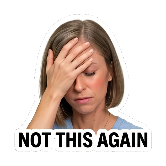 Woman facepalming in frustration Daily Life Expressions sticker for expressive chats and social replies.